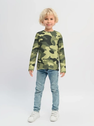 Детский лонгслив / Камуфляж Хаки