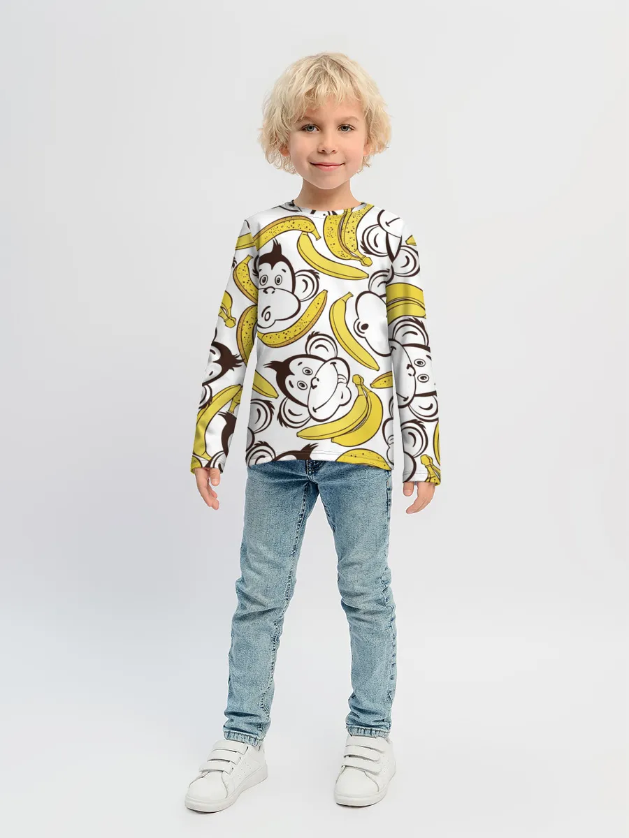 Детский лонгслив / Обезьянки и бананы