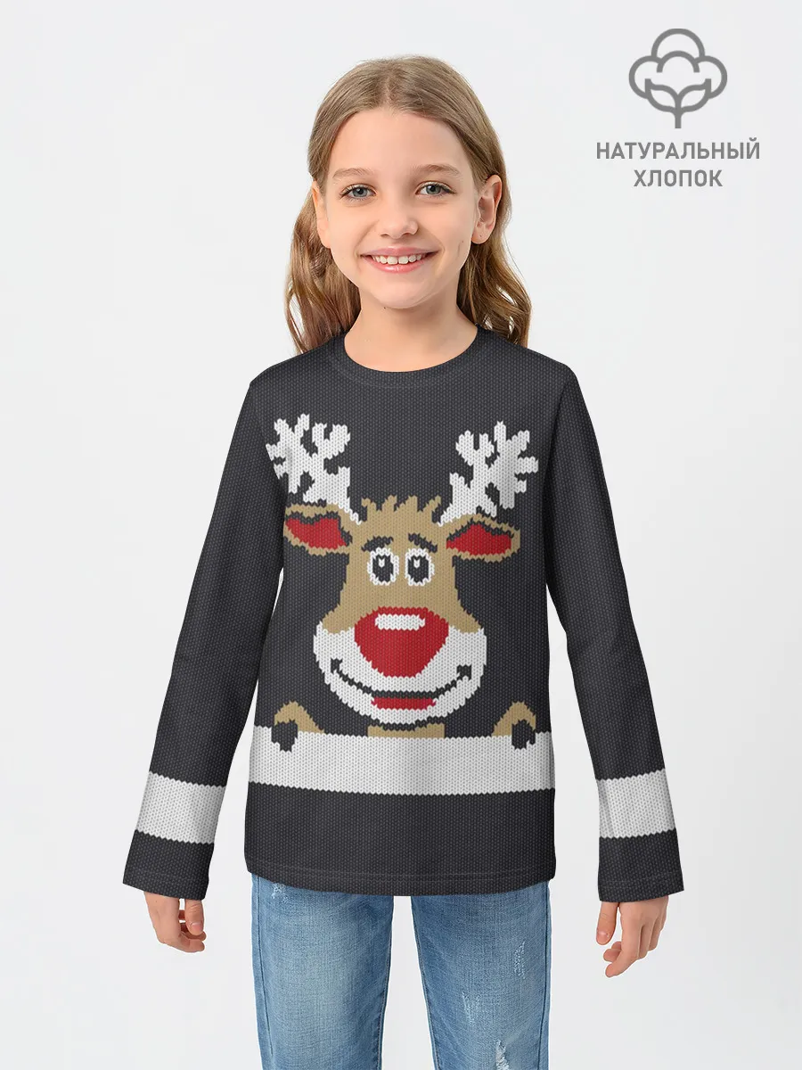 Детский лонгслив / Олень