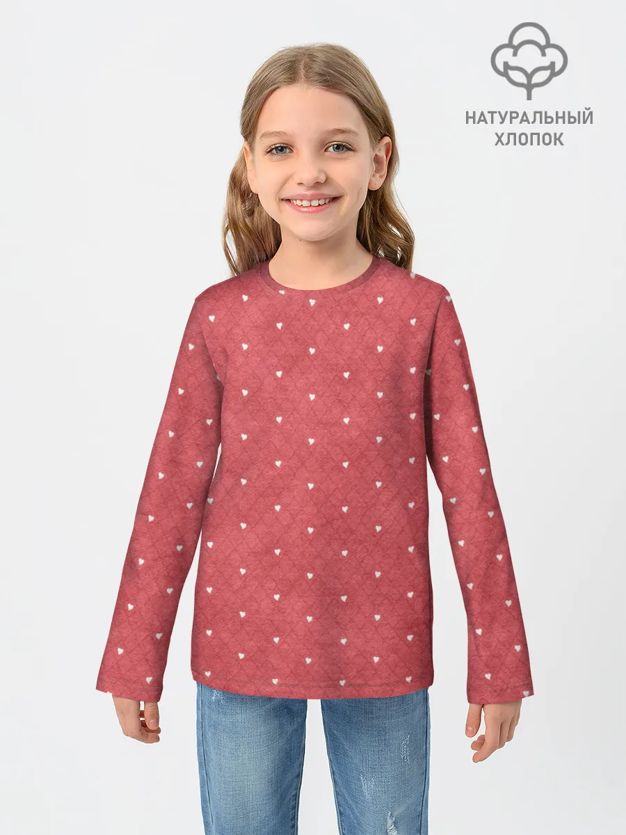 Детский лонгслив / Сердечки