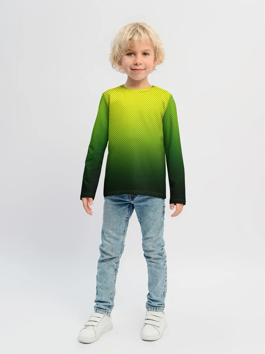 Детский лонгслив / Зелёная текстура