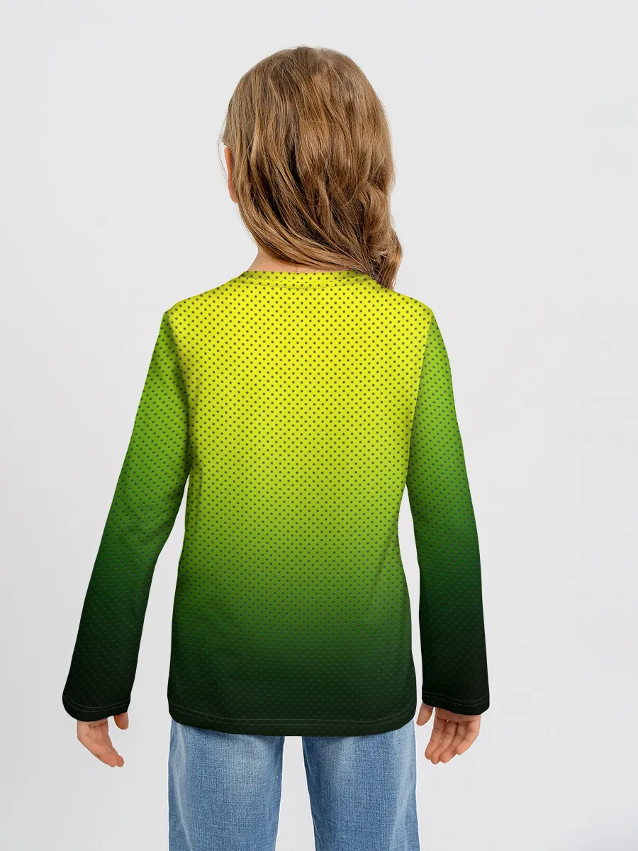 Детский лонгслив / Зелёная текстура