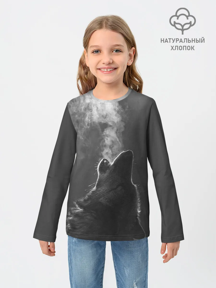 Детский лонгслив / Воющий волк