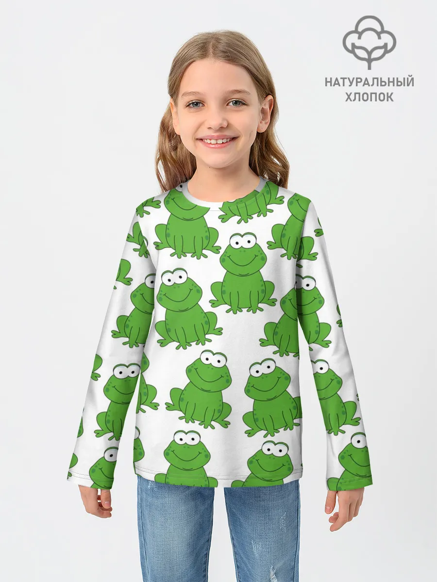 Детский лонгслив / Лягушки