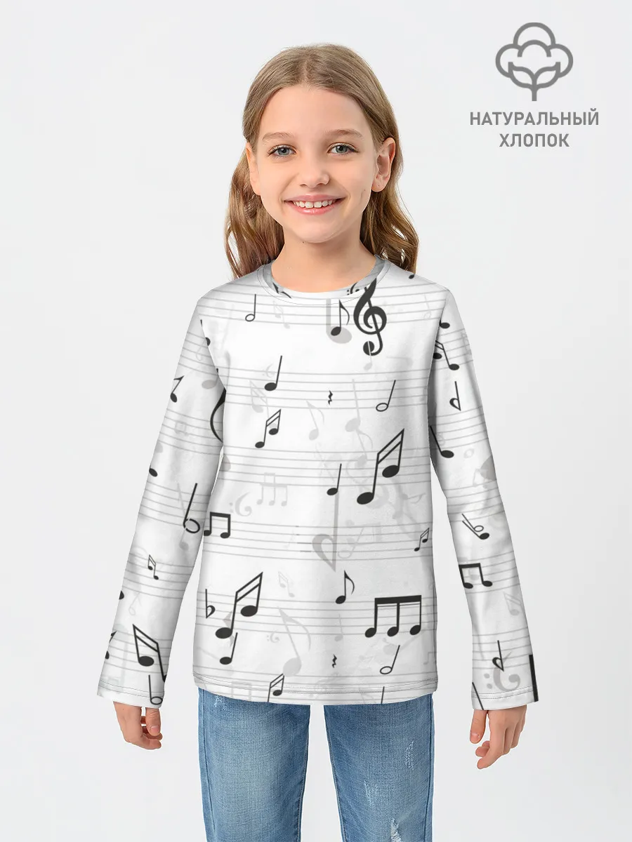 Детский лонгслив / ноты