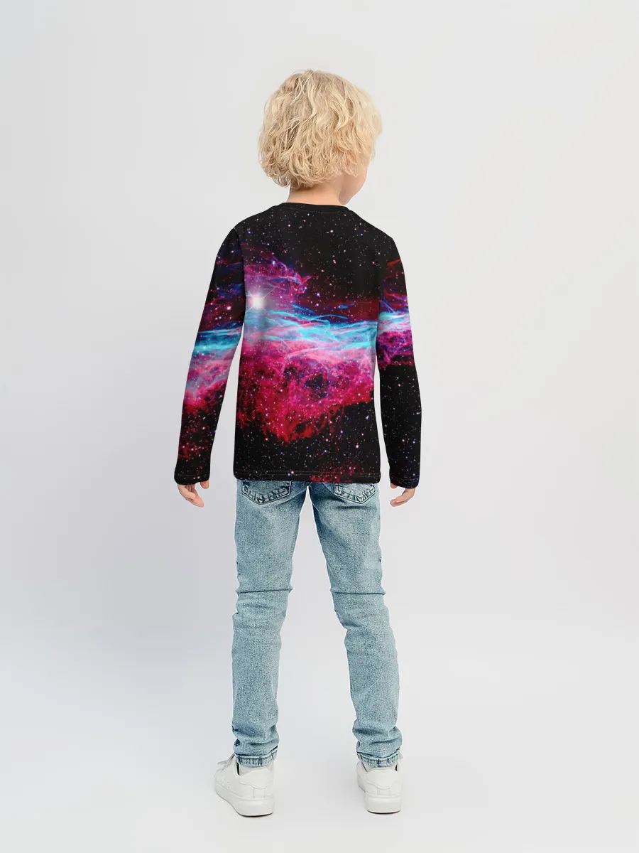 Детский лонгслив / Кот с едой