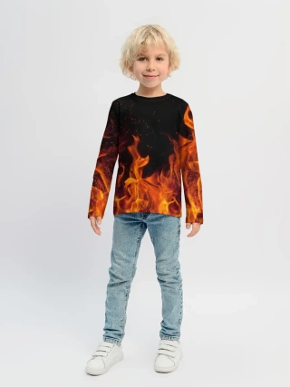 Детский лонгслив / Огонь с искрами