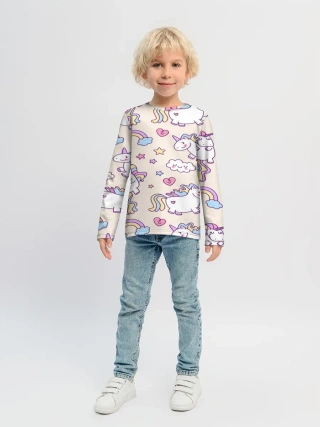 Детский лонгслив / Радужные Единорожки