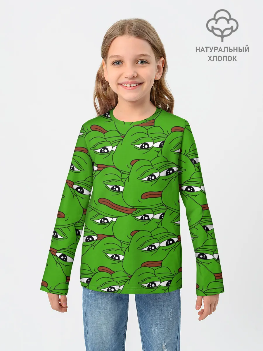 Детский лонгслив / Sad frogs