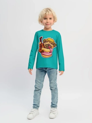 Детский лонгслив / Мопс музыкант