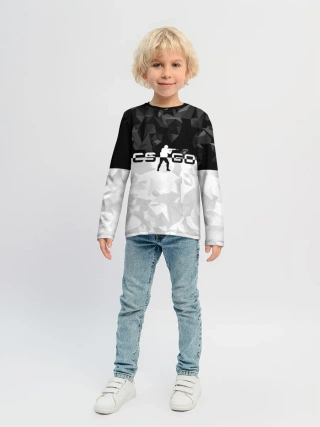 Детский лонгслив / CS GO BLACK WHITE GEOMETRY
