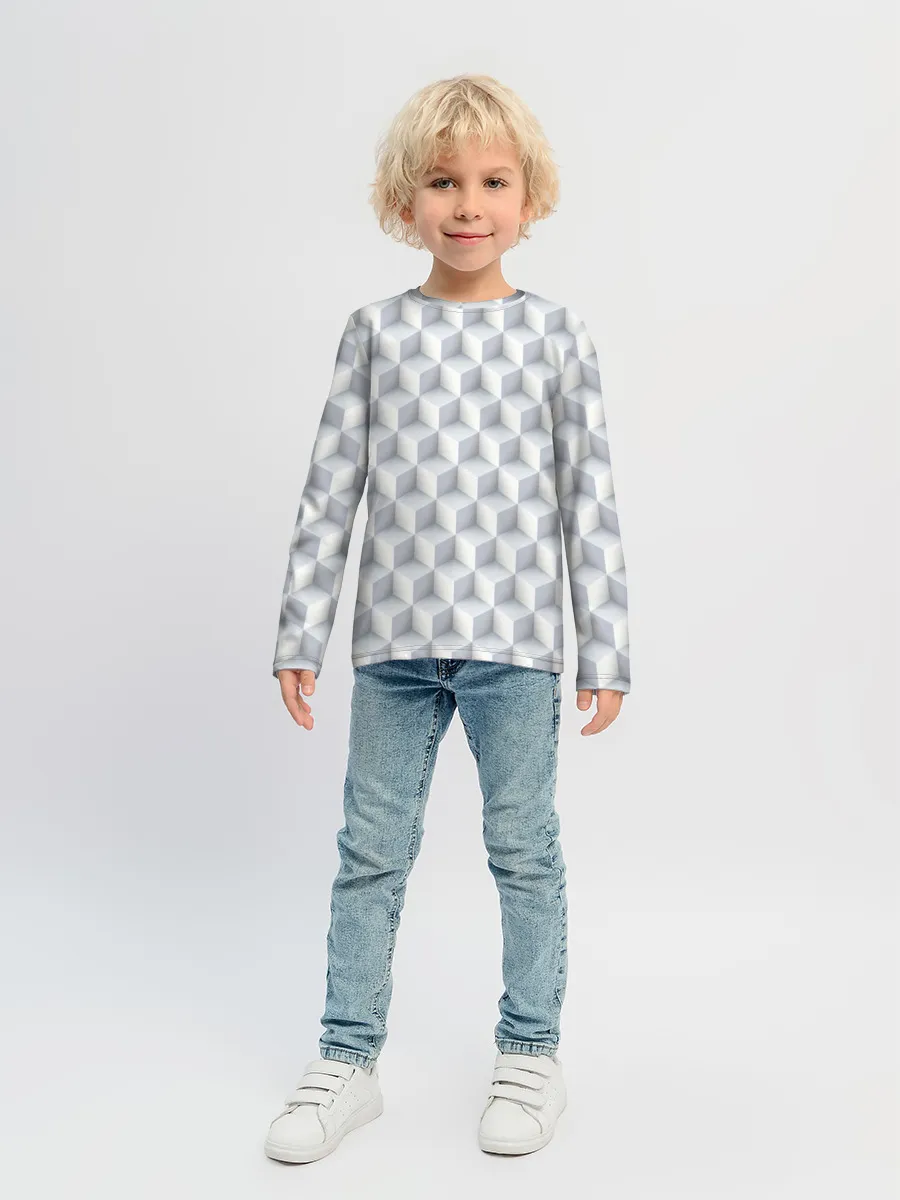 Детский лонгслив / 3D Кубы