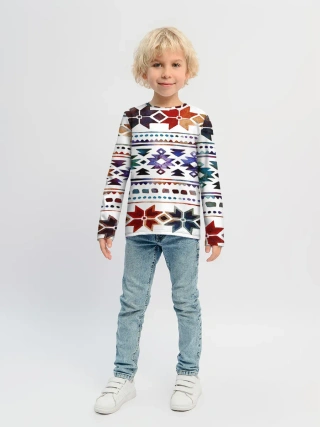 Детский лонгслив / Снежинки акварель