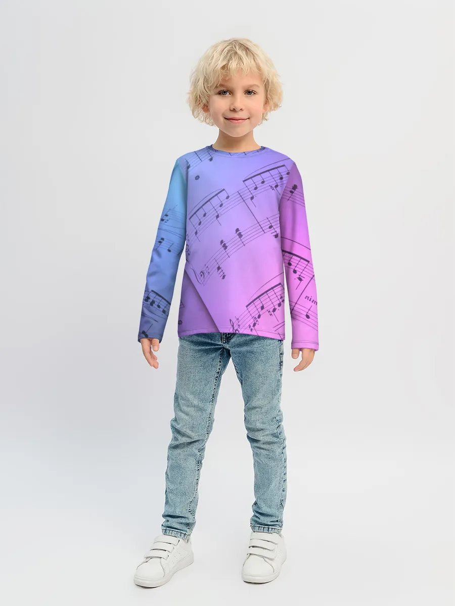 Детский лонгслив / Ноты