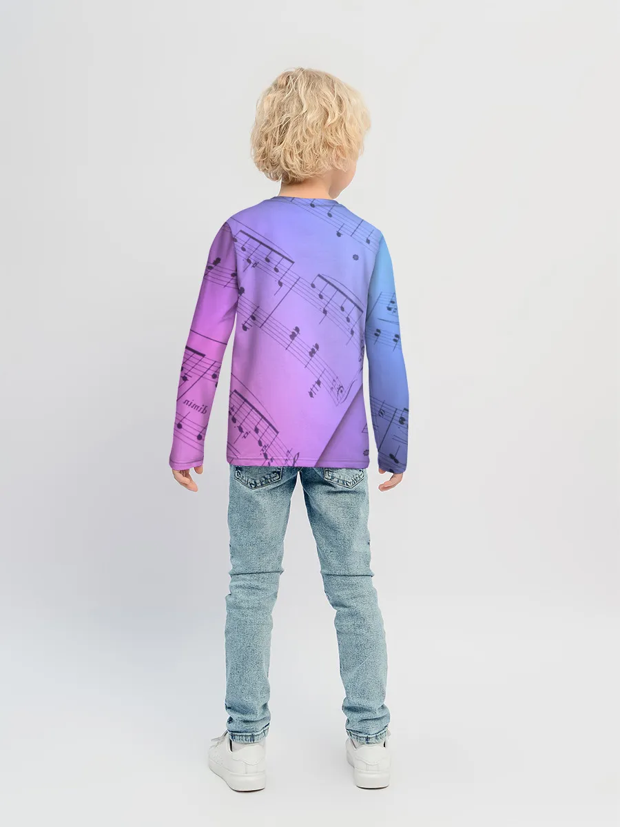 Детский лонгслив / Ноты