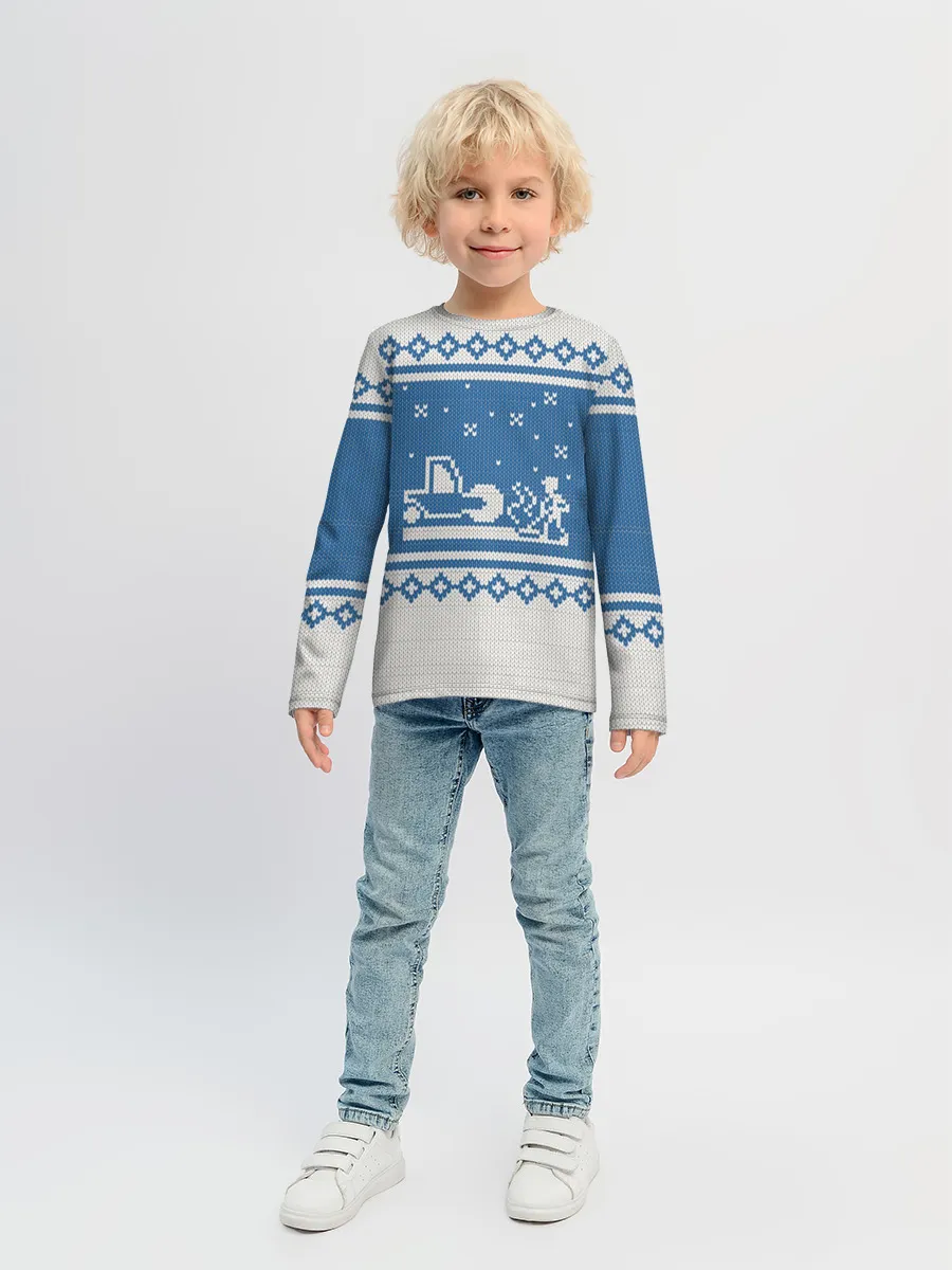 Детский лонгслив / Свитер с Оленем