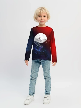 Детский лонгслив / Кит