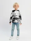 Детский лонгслив / Черно-белые капли