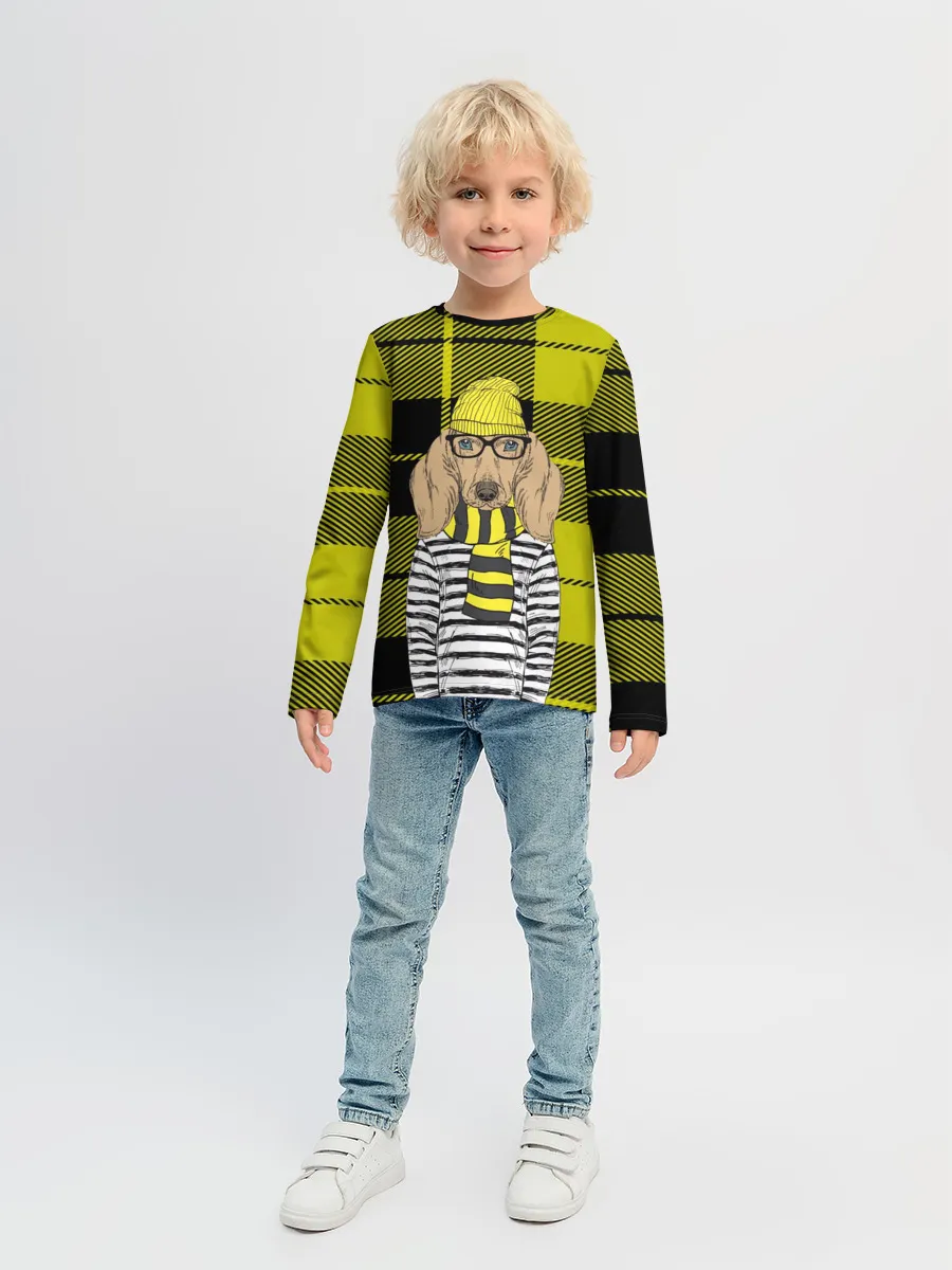 Детский лонгслив / Такса Хипстер