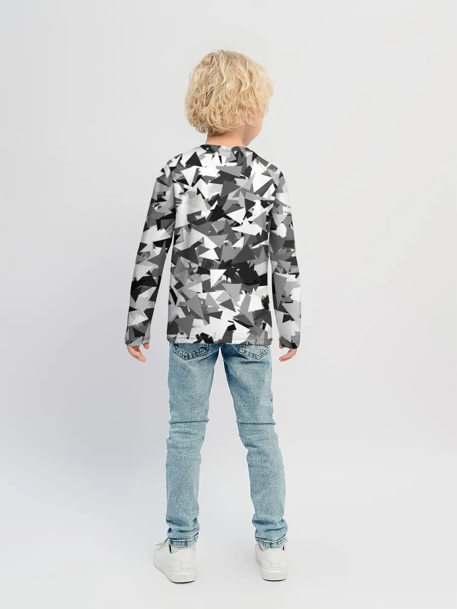 Детский лонгслив / Городской серый камуфляж