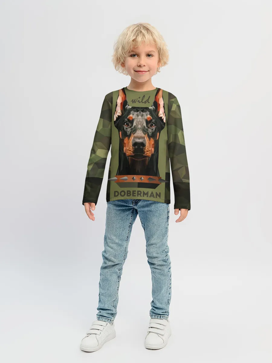 Детский лонгслив / Дикий доберман
