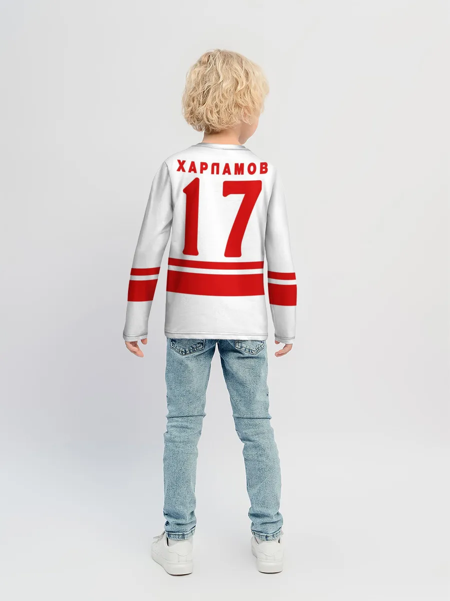 Детский лонгслив / Валерий Харламов 17 White