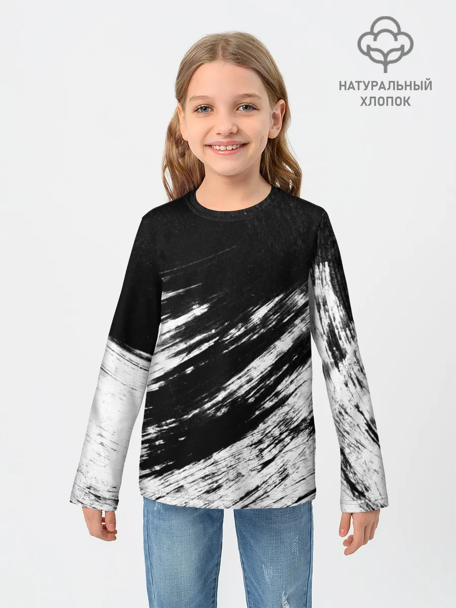 Детский лонгслив / abstraction black&white