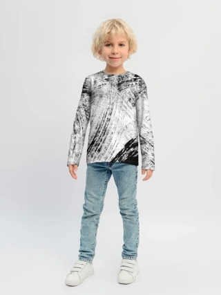 Детский лонгслив / Серые штрихи