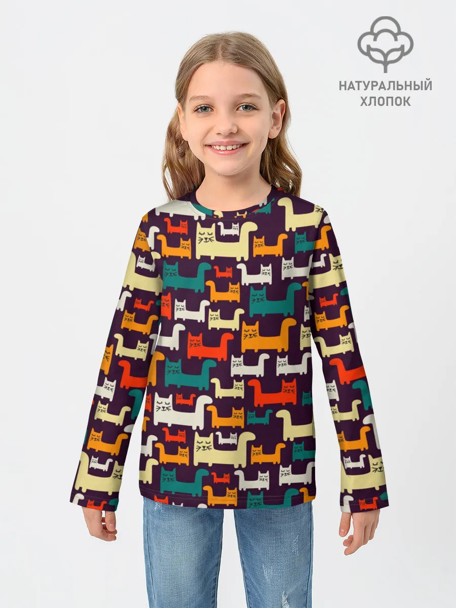 Детский лонгслив / Найди чёрного кота