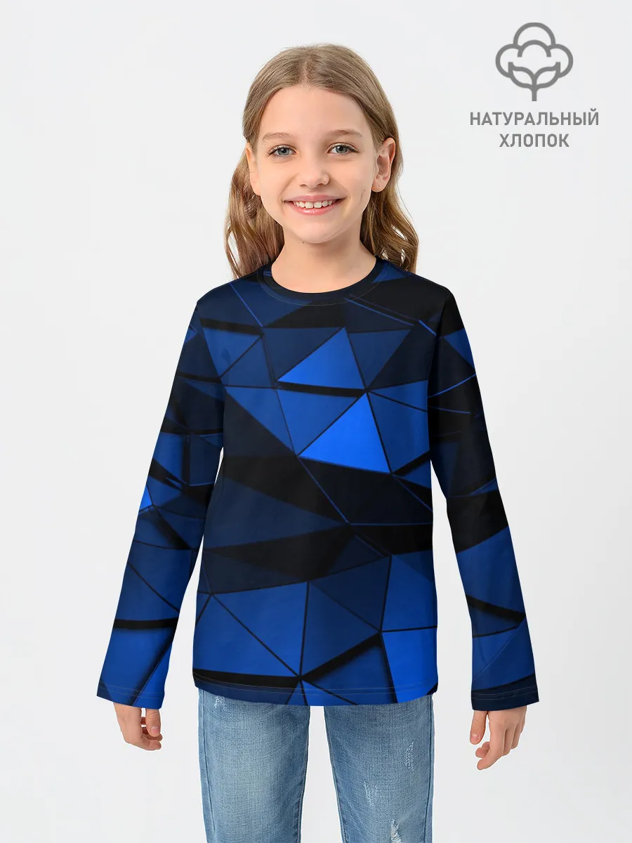 Детский лонгслив / Blue abstraction collection