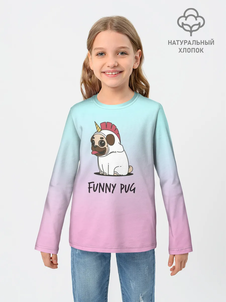 Детский лонгслив / Funny PUG