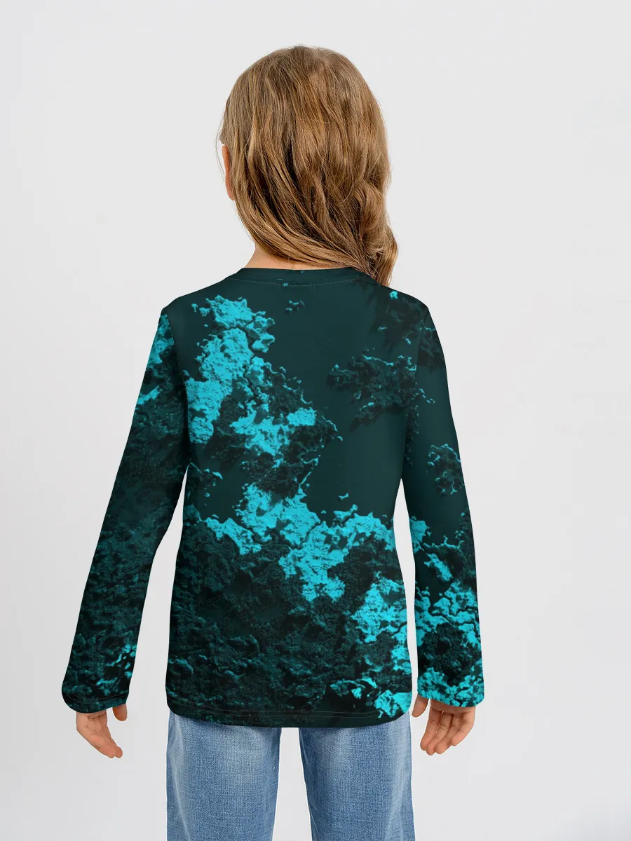 Детский лонгслив / Михаил в стиле Minecraft