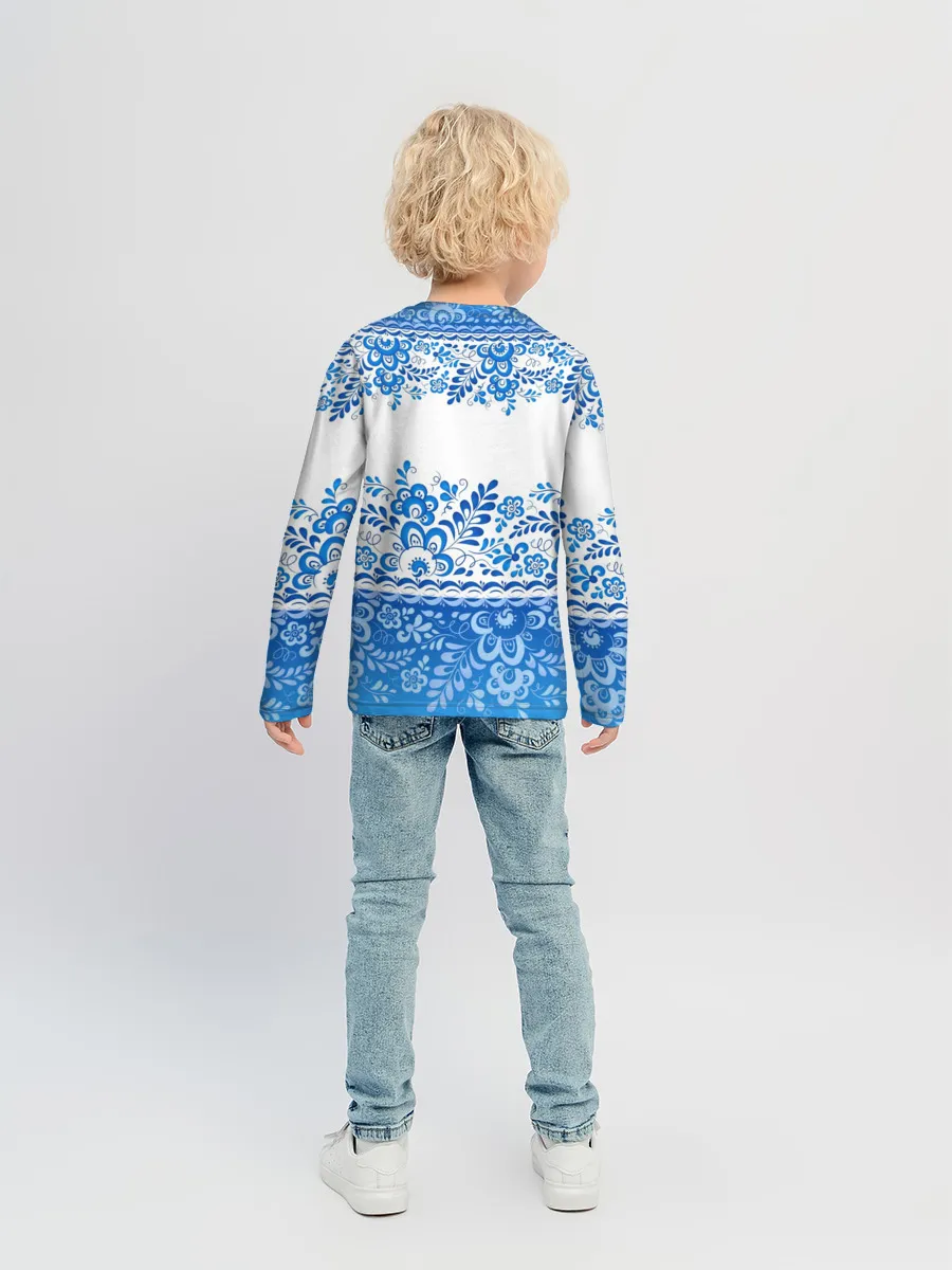 Детский лонгслив / Россия гжель