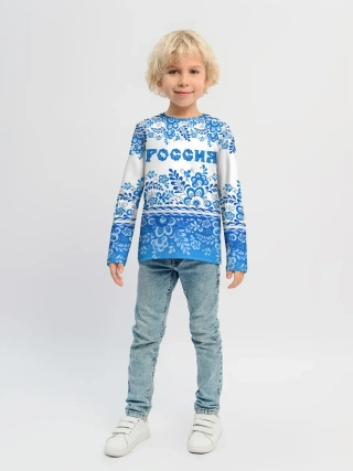Детский лонгслив / Россия гжель