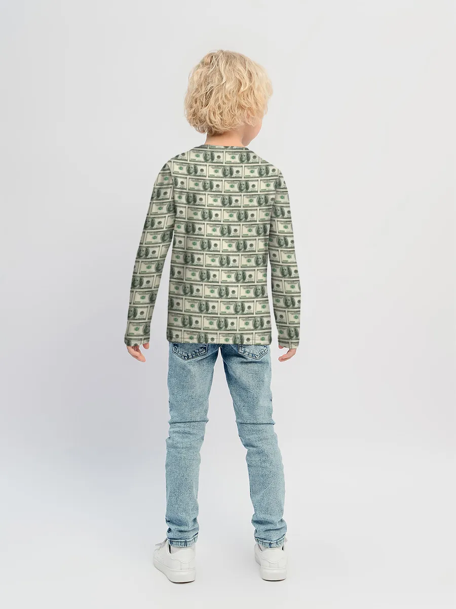 Детский лонгслив / Доллары