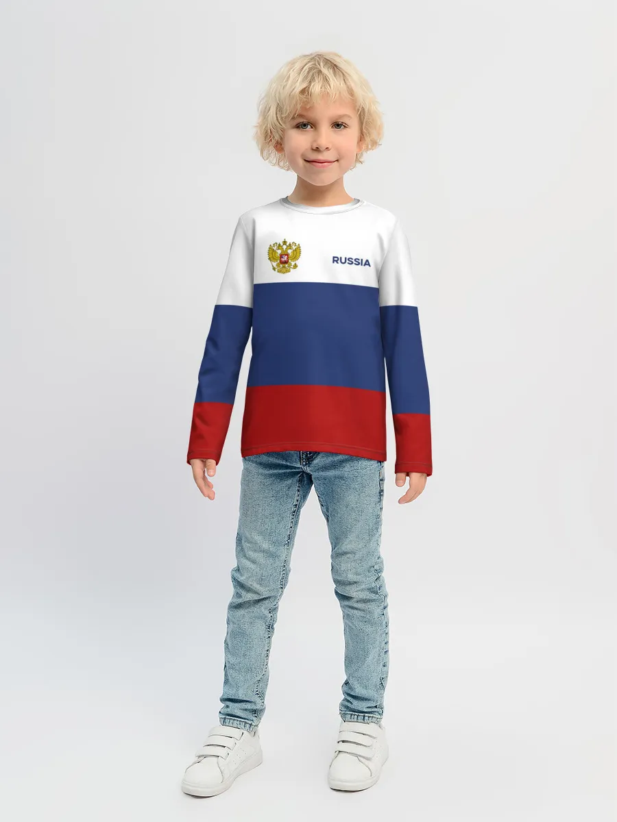 Детский лонгслив / Россия Триколор