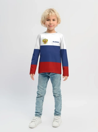Детский лонгслив / Россия Триколор