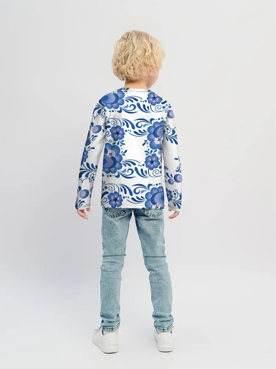 Детский лонгслив / Гжель