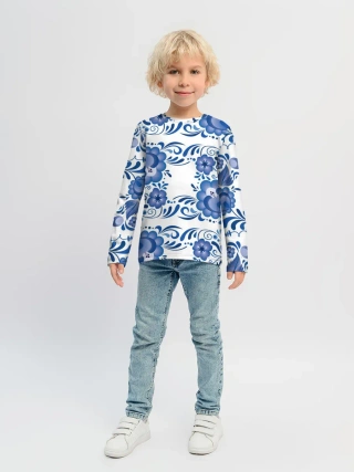 Детский лонгслив / Гжель