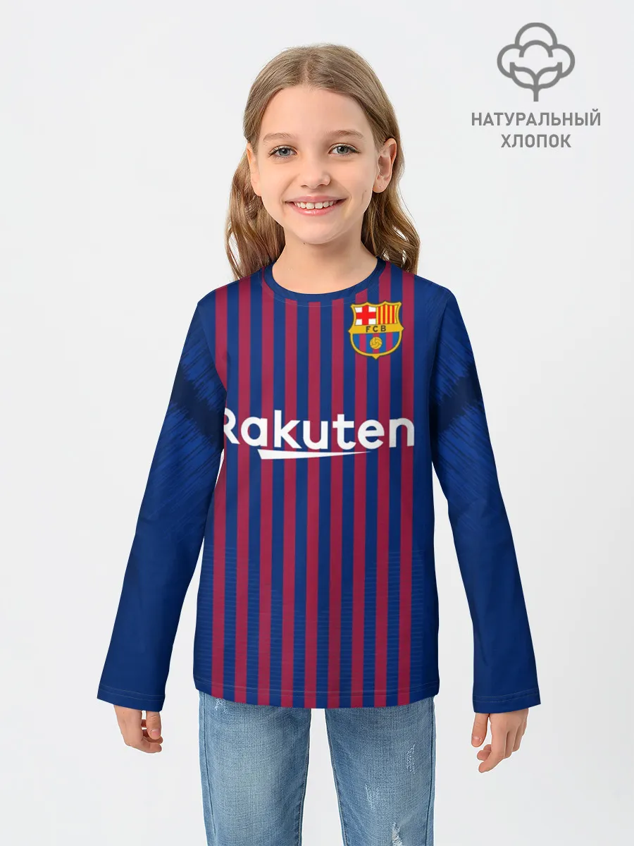 Детский лонгслив / Barcelona home 18-19