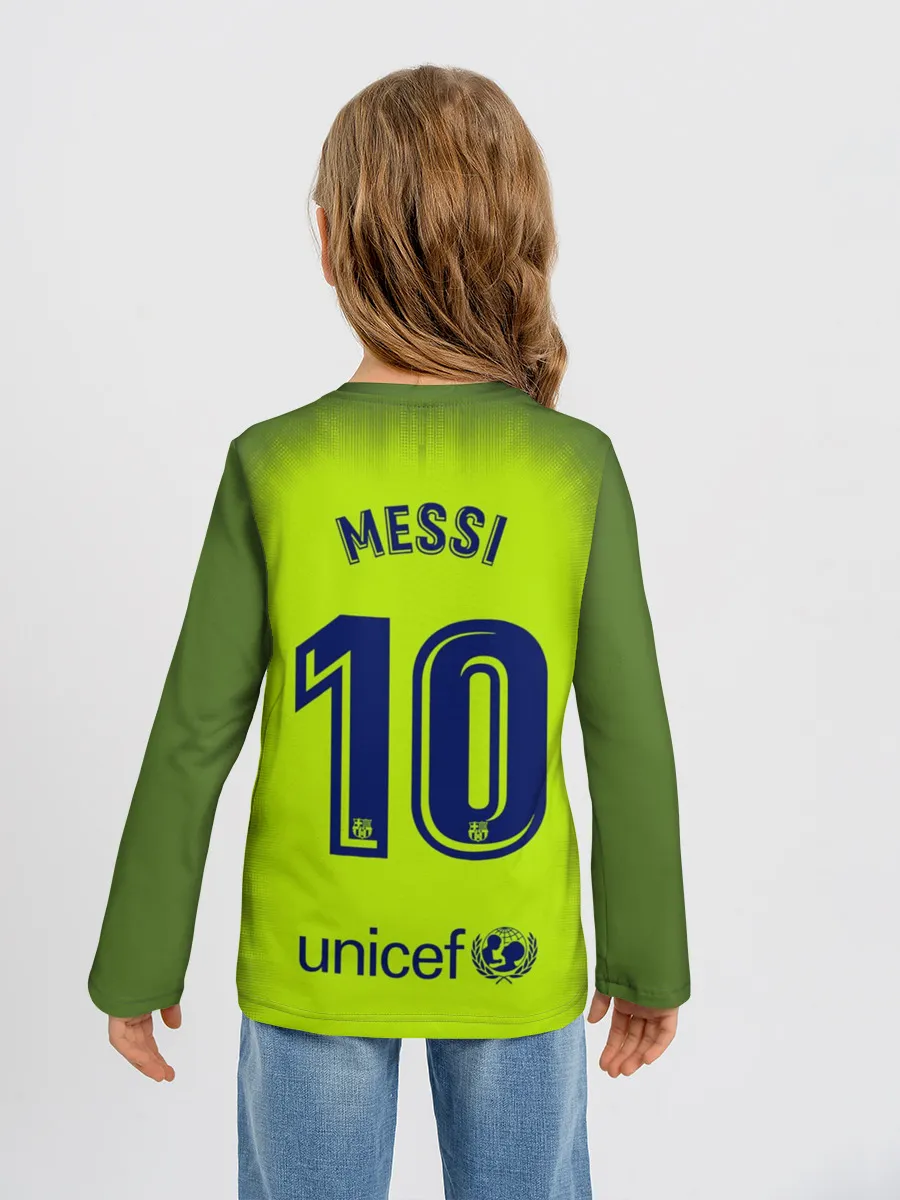 Детский лонгслив / Месси Форма Новая Away 18/19