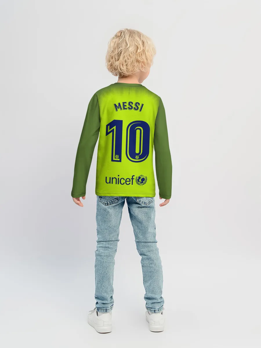 Детский лонгслив / Месси Форма Новая Away 18/19