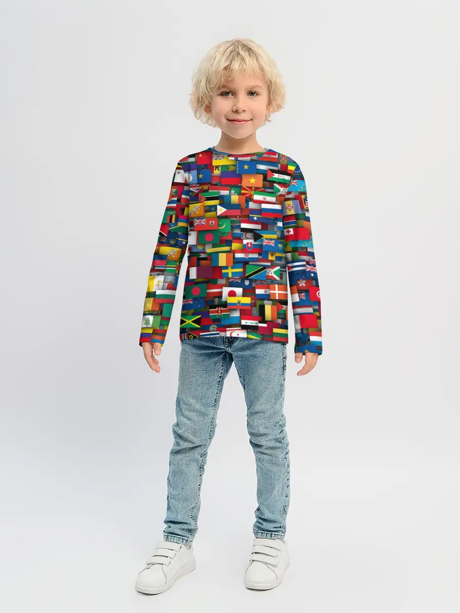 Детский лонгслив / Флаги всех стран