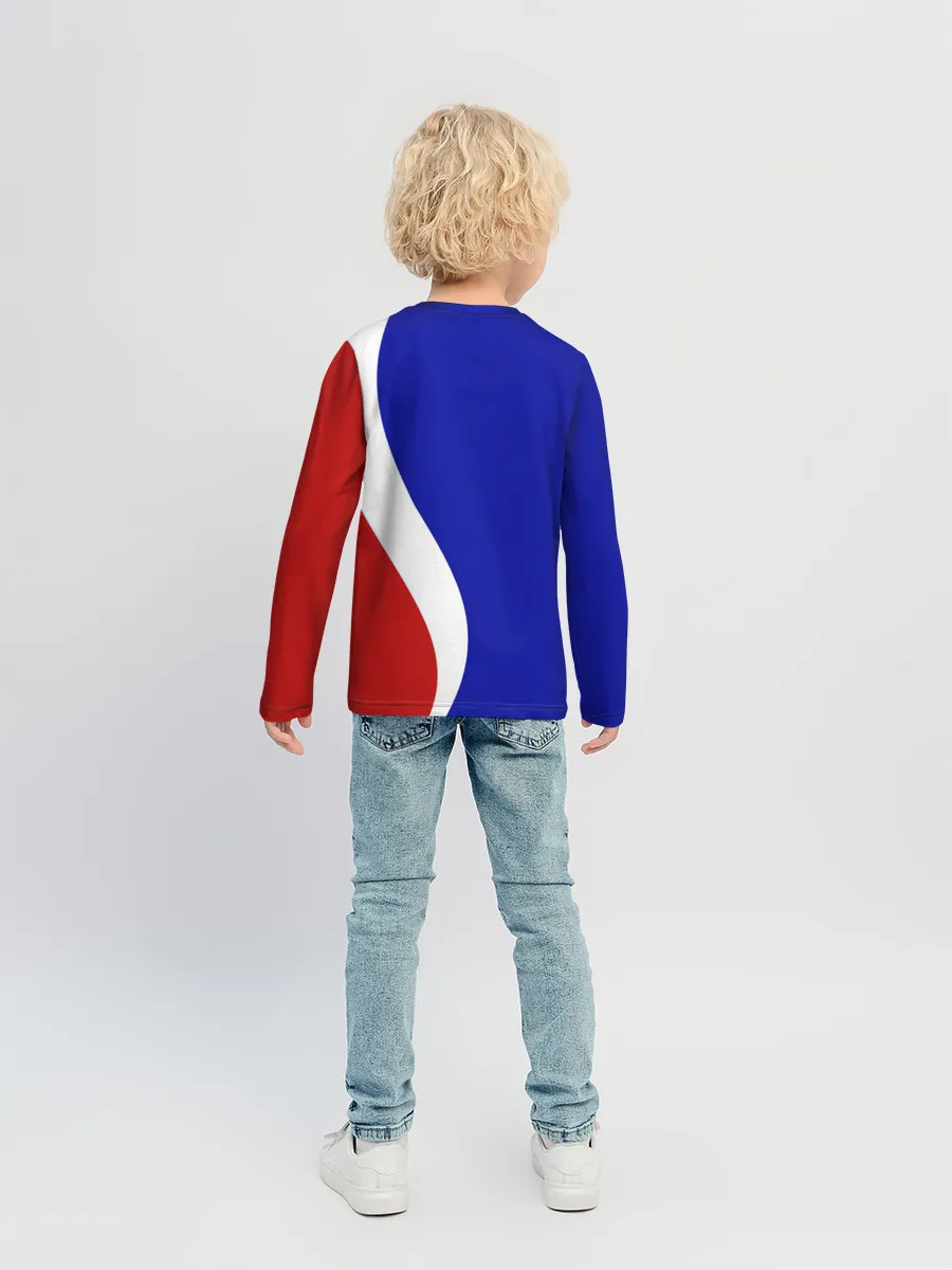 Детский лонгслив / Герб РФ Триколор