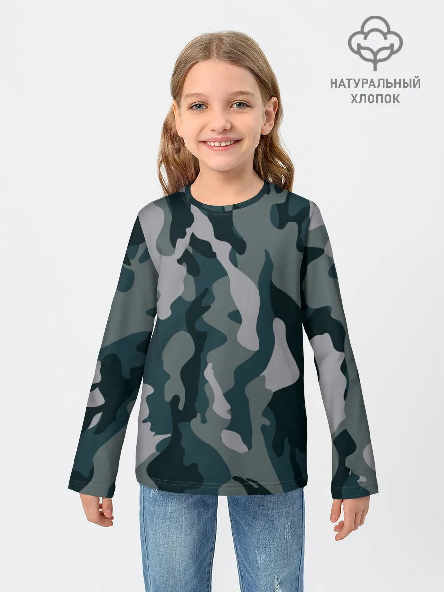 Детский лонгслив / камуфляж