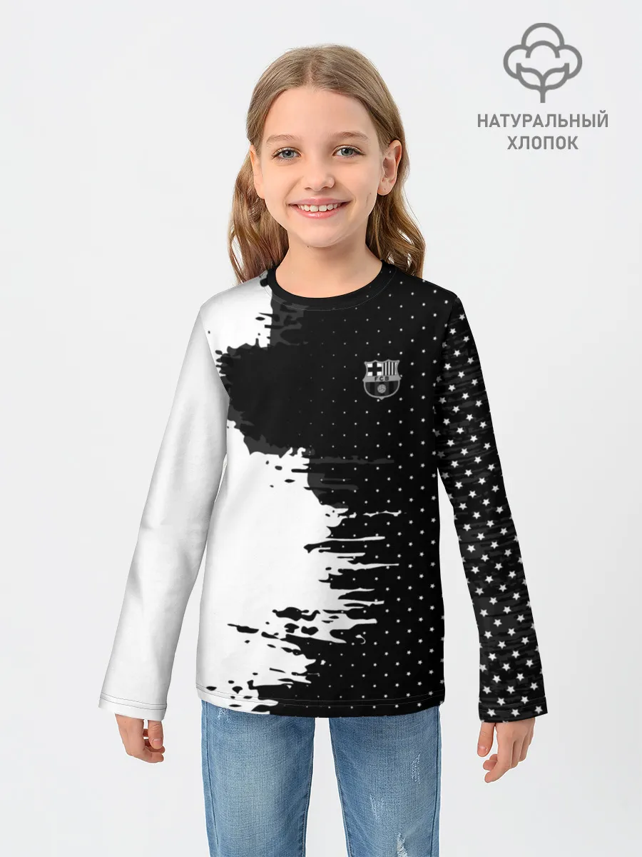 Детский лонгслив / Barcelona uniform black 2018