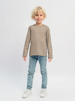 Детский лонгслив / Лисы узор