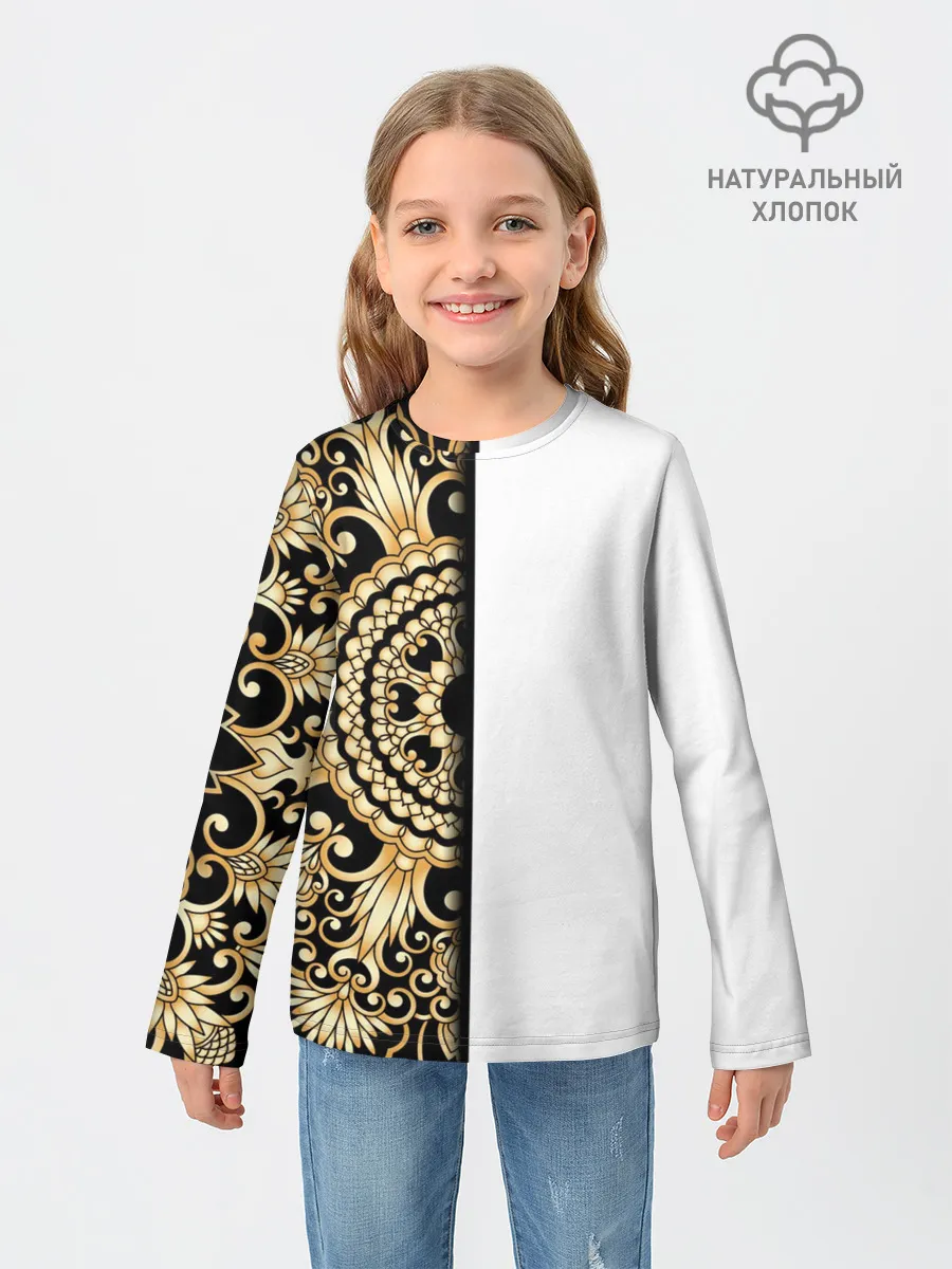 Детский лонгслив / Белое на черном