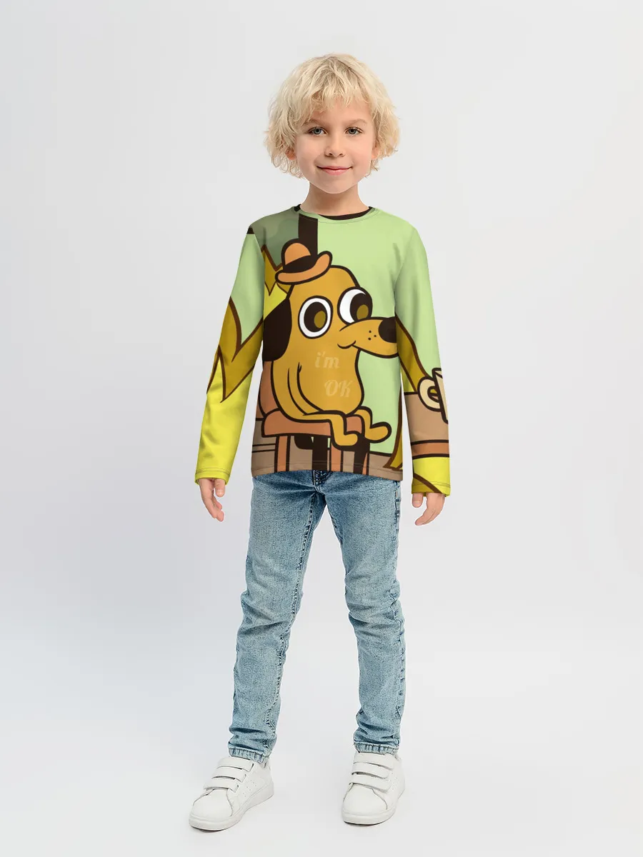 Детский лонгслив / This is fine