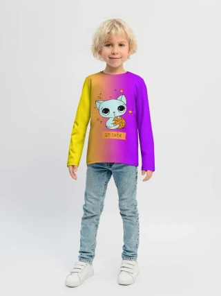 Детский лонгслив / Милый котёнок